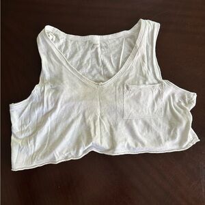 AERIE V-NECK CROPPED TANK TOP Large